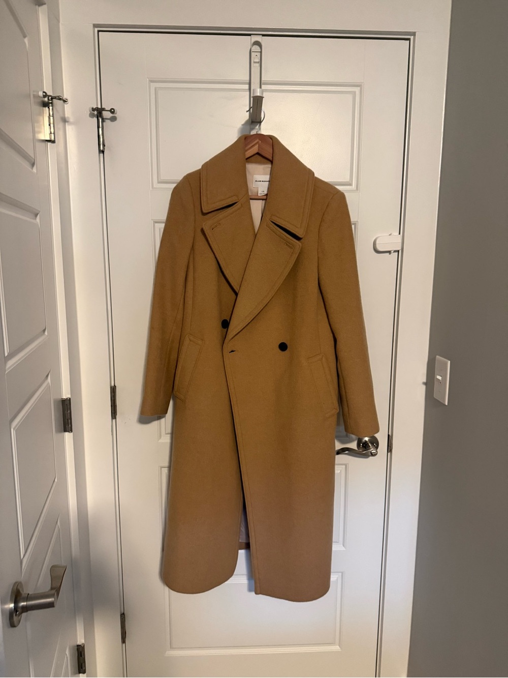 Club Monaco Women’s Dalina Double-Breasted Camel Wool Coat